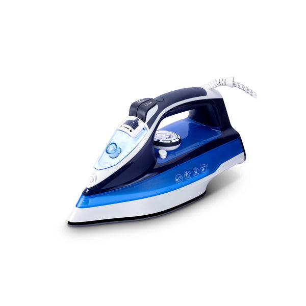 Wipro Vesta 2200W Steam Iron with Steam Burst, Vertical and Horizontal Ironing, Non-Stick Coated Soleplate, White and Navy Blue, Standard (ED051220)