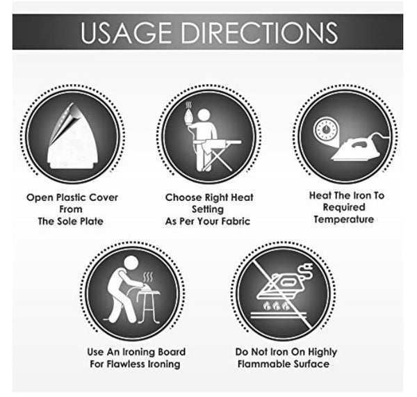 Wipro Popular 1000 Watts GD102 Lightweight Chrome finsh Automatic Electric Dry Iron | Anti bacterial German Weilburg Coated Soleplate | Quick Heat Up | Stylish & Sleek |Aluminium