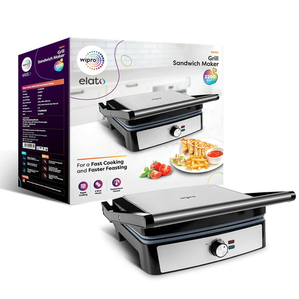 Wipro Elato BS205 2200 Watt Super Jumbo Ceramic Grill Sandwich Maker