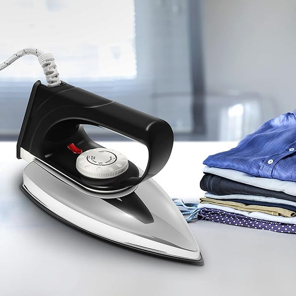 Wipro Popular 1000 Watts GD102 Lightweight Chrome finsh Automatic Electric Dry Iron | Anti bacterial German Weilburg Coated Soleplate | Quick Heat Up | Stylish & Sleek |Aluminium