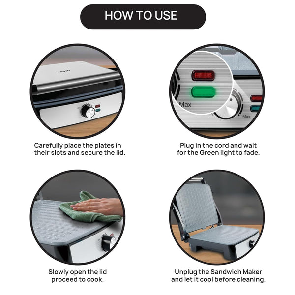 Wipro Elato BS205 2200 Watt Super Jumbo Ceramic Grill Sandwich Maker