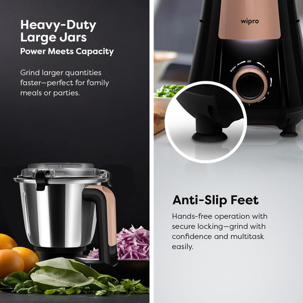 Wipro Elato Divine 800 Watt Mixer Grinder with 4 Jars FMG 215