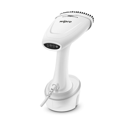 Wipro Handheld Garment Steamer - Lightweight & Compact |Two level Digital Control Steam Rate | Ceramic Soleplate | Vertical steaming | 1380 Watt Fast Heat up | Upto 20 g/min | Auto shut off | 2 Years Warranty
