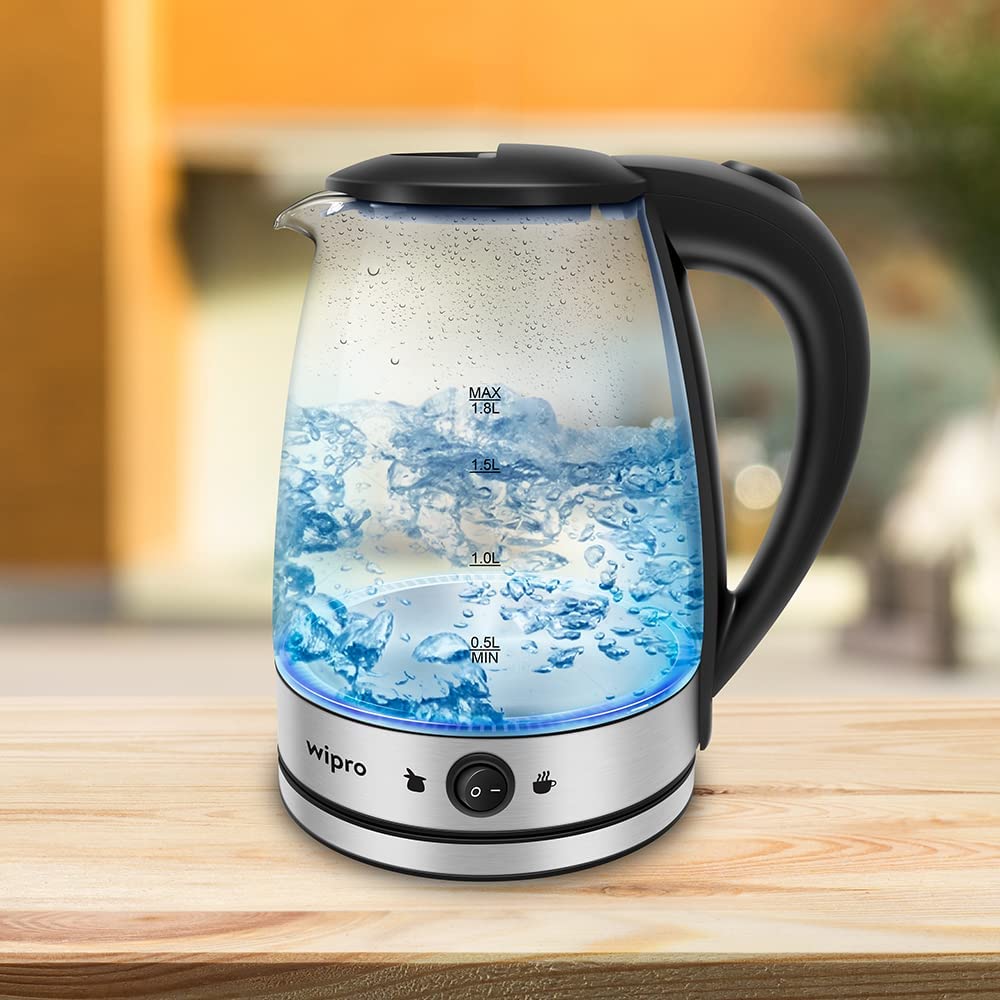 Wipro Elato 1.8 litre Glass LED electric Kettle with Keep warm Function
