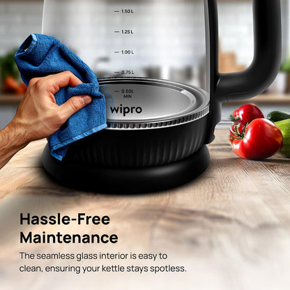Wipro Elato BK214 1.8 litre Glass LED electric Kettle with Keep warm Function