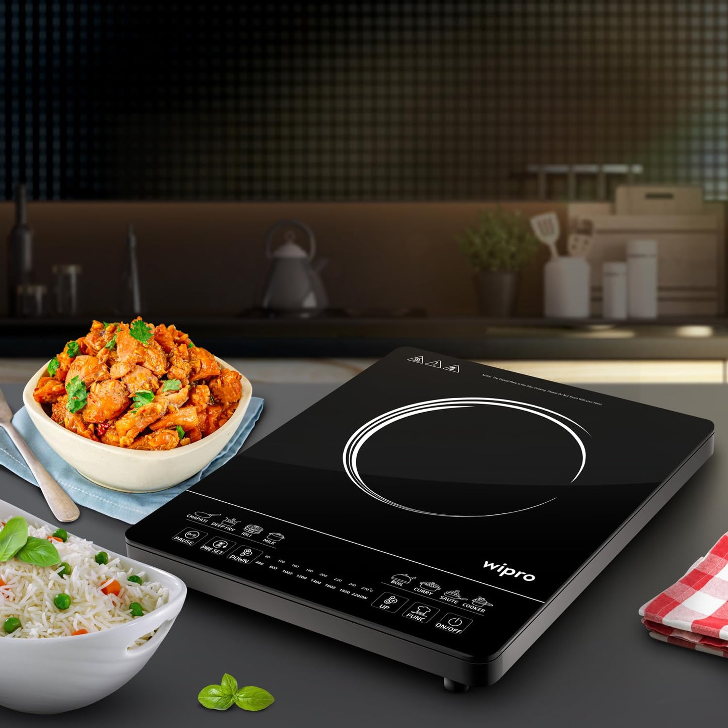 Wipro Vesta CIC203 Radiant Induction Cooktop 2200W, Black