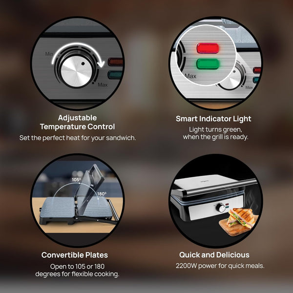 Wipro Elato BS205 2200 Watt Super Jumbo Ceramic Grill Sandwich Maker