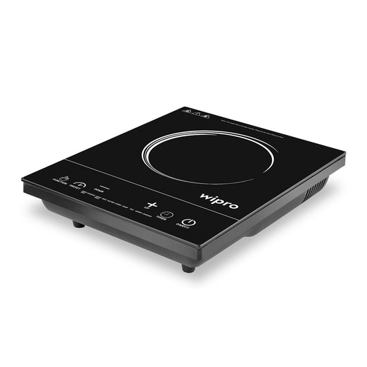 Wipro Vesta CIC202 2000 Watt Induction Cooktop with Feather Sensor and Crystal Glass Plate|10 inbuilt Indianized Pre set menus|Hands Free cooking with Timer|Auto Cut off