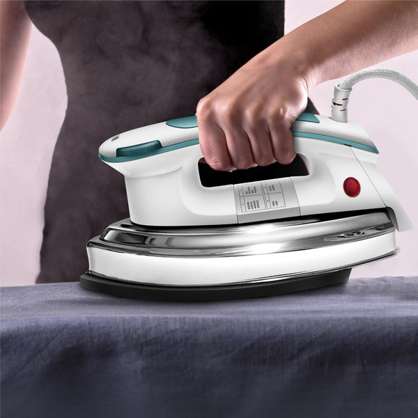Wipro Elato 1200 Watt GD203 Heavyweight Automatic Dry Iron| Quick Heat Up| Anti Bacterial German Weilburger Double Coated Black Soleplate| 5 Mode Heating Temperature