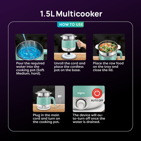 Wipro 1.5L Multi Cooker Kettle