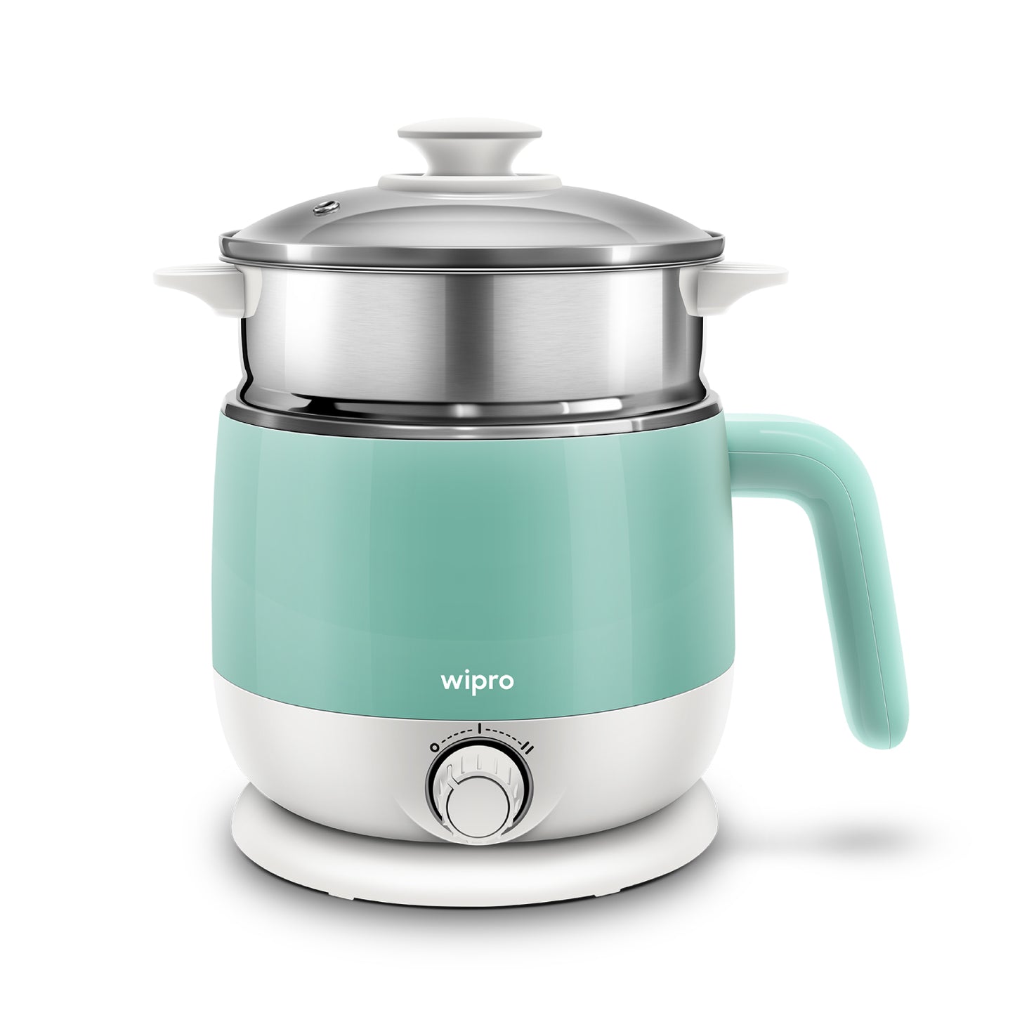 Wipro Elato BK212 Multi Cooker Kettle 1.5 L|Cool Touch|SS304-RustProof|Dual Temperature Control|Concurrent Cooking|Boil Eggs&amp;Milk|Steam Veggies|Make Tea,Coffee,Soup & Noodles|2 Years Warranty|600W|Blue