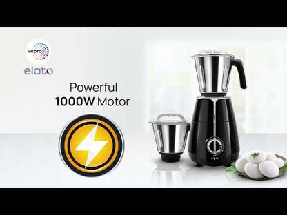 Wipro Elato FMG206 1000W Mixer Grinder (4 Jars, Black)